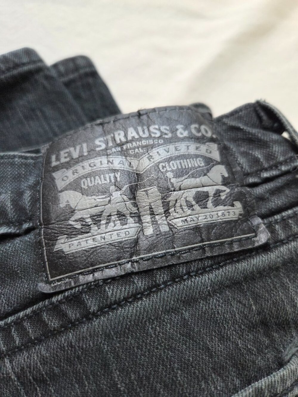Levi's black label black denim